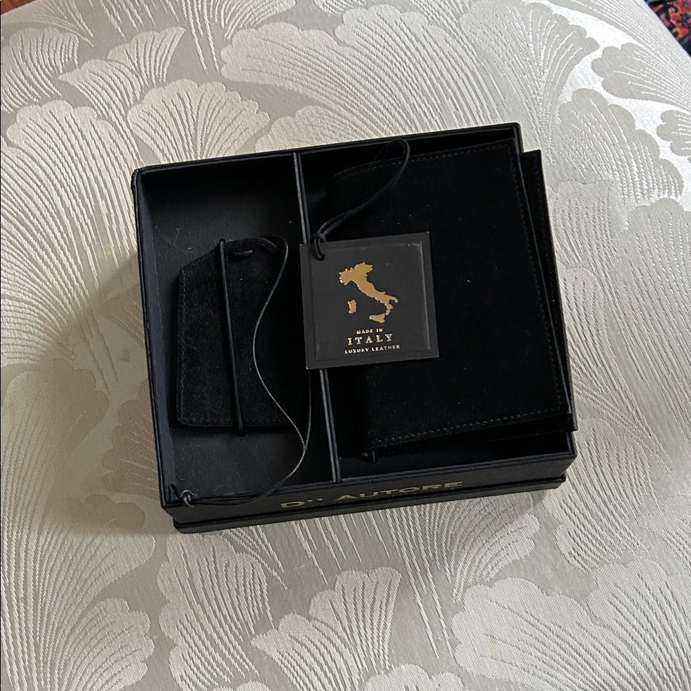 Luxury Black Suede Wallet Set by